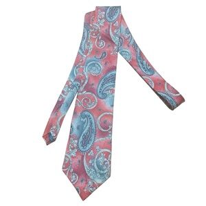 Gianfranco Ruffini Italy Tie Silk Paislay Red Necktie